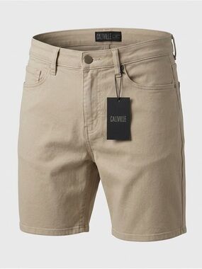 Casual men’s Tan Jean Shorts by Caliville nwt size small